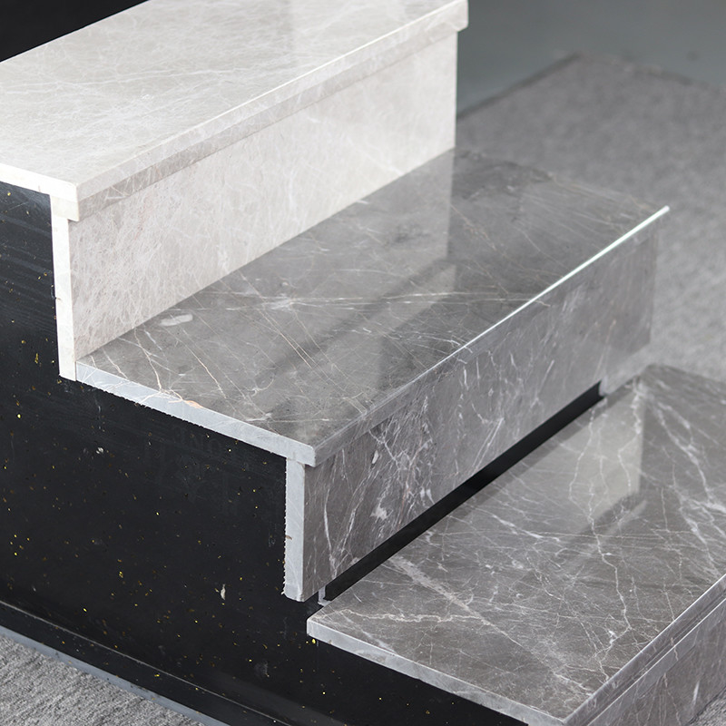 Diseño moderno interior Grey Stair Slab de la escalera de los pasos del piso de mármol natural de la pared de piedra