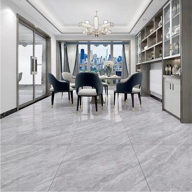 Alto de Gray Marble Polished Porcelain Tile brillante para la cocina interior de la sala de estar