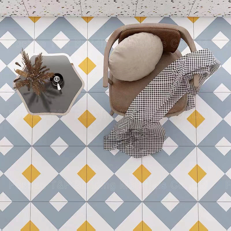 Teja decorativa rústica de la flor de la porcelana para el piso y la pared del servicio del dormitorio de la cocina