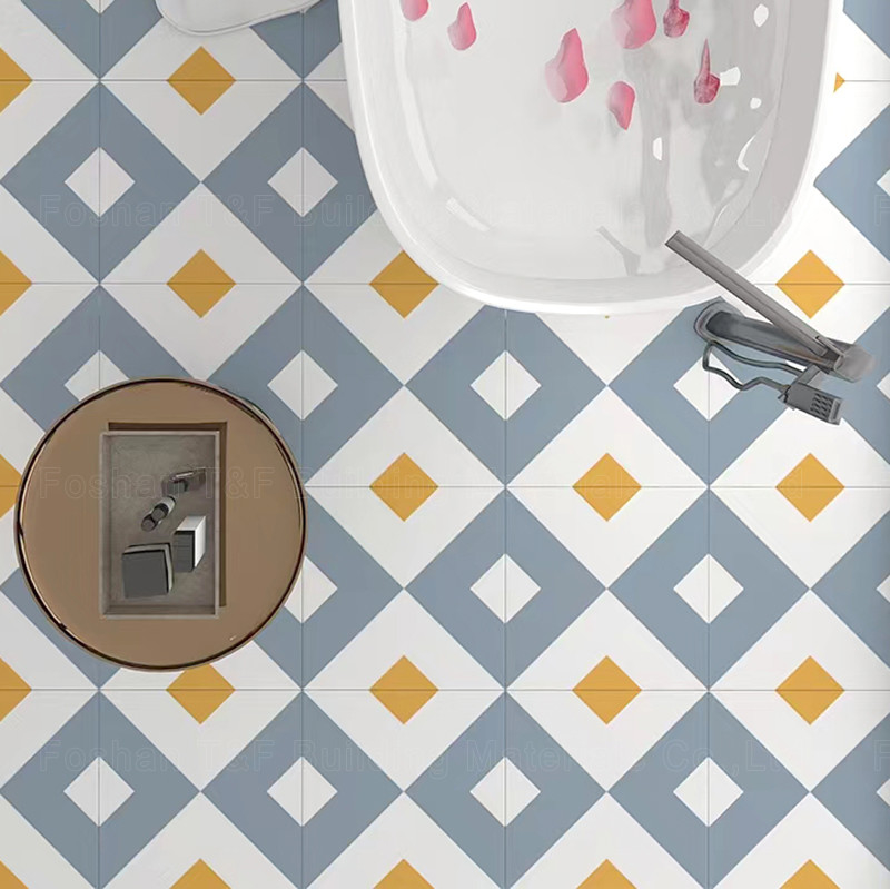 Teja decorativa rústica de la flor de la porcelana para el piso y la pared del servicio del dormitorio de la cocina