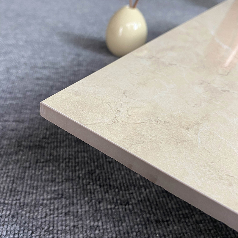 Baldosas esmaltadas de porcelana interior de alto brillo amarillo claro Baldosas de aspecto de mármol