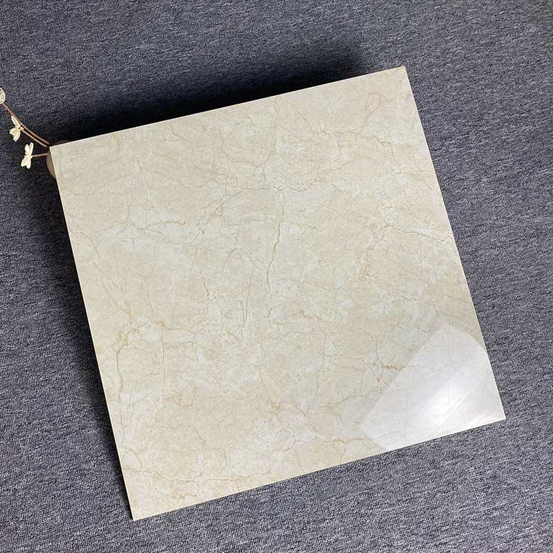 Baldosas esmaltadas de porcelana interior de alto brillo amarillo claro Baldosas de aspecto de mármol