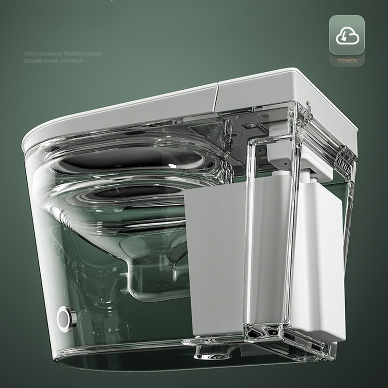 Bidé rasante automático eléctrico del WC de la taza del inodoro elegante inteligente de una pieza de cerámica del piso