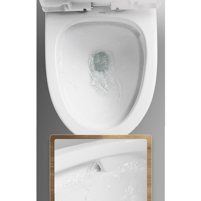 Piso que limpia con un chorro de agua del cuarto de baño del sifón dual de cerámica de una pieza 4,2/6L del retrete - montado