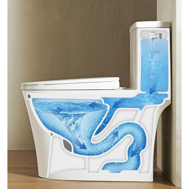 Piso que limpia con un chorro de agua del cuarto de baño del sifón dual de cerámica de una pieza 4,2/6L del retrete - montado