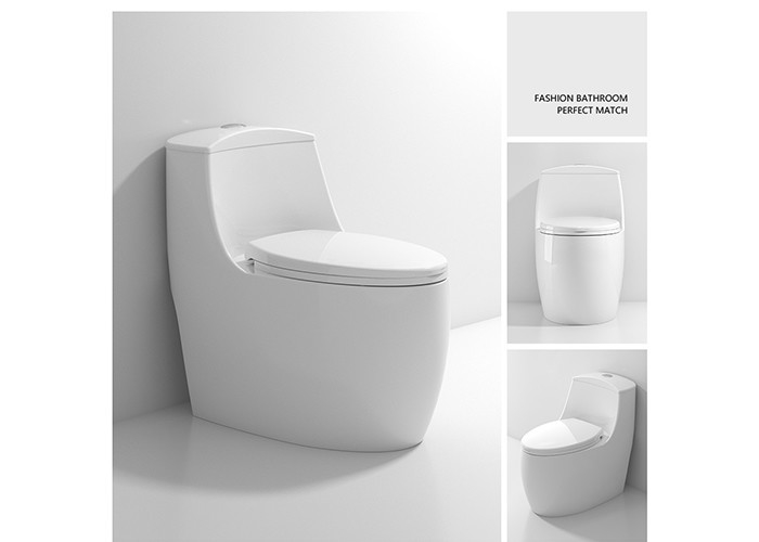 El Wc esmaltado blanco de la una pieza se dobla las mercancías sanitarias de S de la taza del inodoro de cerámica rasante de la trampa