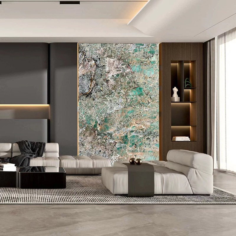 Emerald Green Onyx Marble Slab pulido piedra natural para la decoración de la pared interior