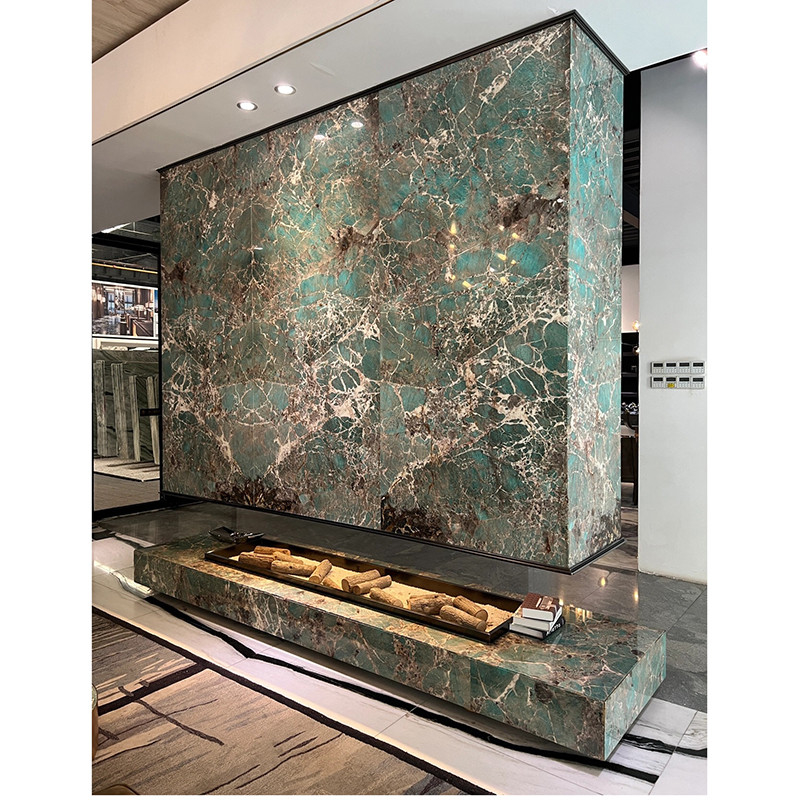 Emerald Green Onyx Marble Slab pulido piedra natural para la decoración de la pared interior