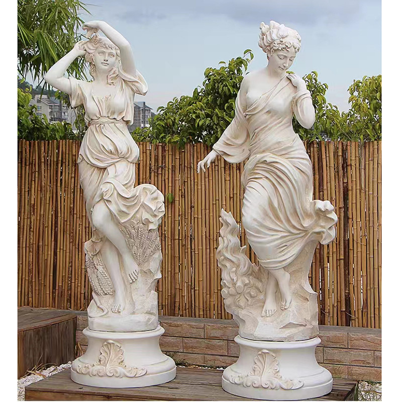 Señora al aire libre Marble Stone Sculpture de la decoración del jardín de tamaño natural