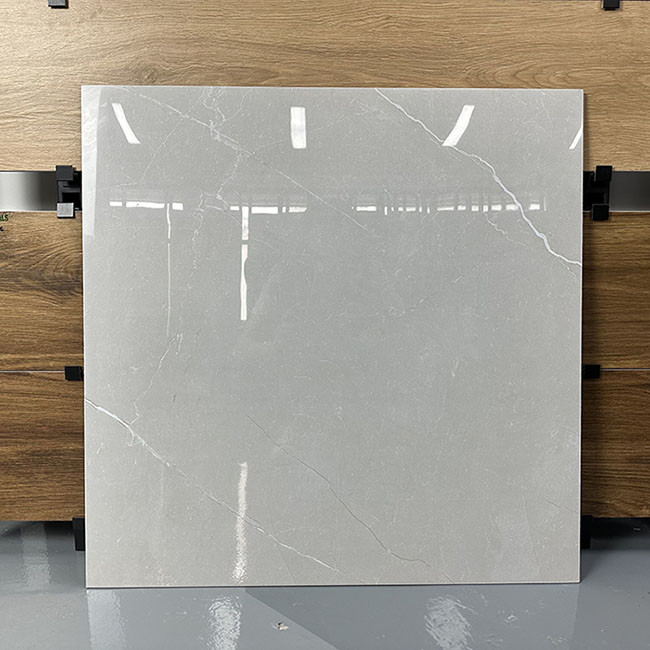 Altas baldosas brillantes de la porcelana de Gray Nature Texture Glazed Polished 600*600m m
