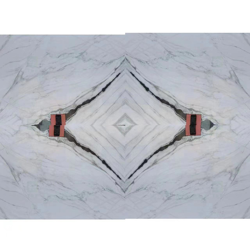 El negro vetea la losa natural de mármol blanca de la piedra del mármol de Panda White Wall Flooring Stairs