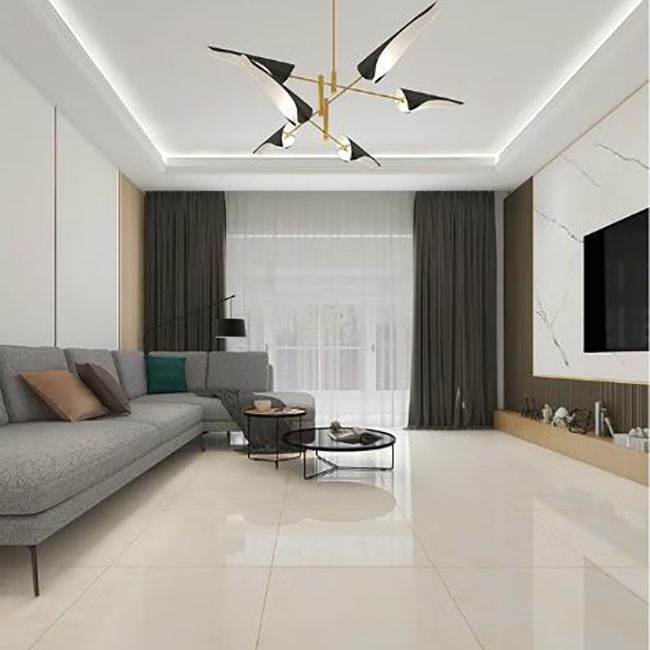 Amarillo claro pulido esmaltado teja el mármol del piso de la pared de la porcelana teja el resbalón anti 600*600m m