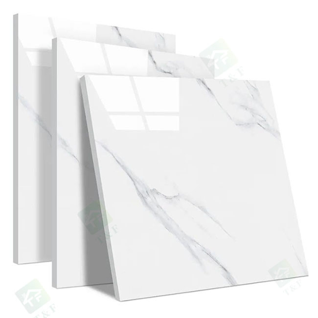 El mármol esmaltado brillante del resbalón anti del hotel teja el desgaste blanco del color del cuerpo completo - resistente