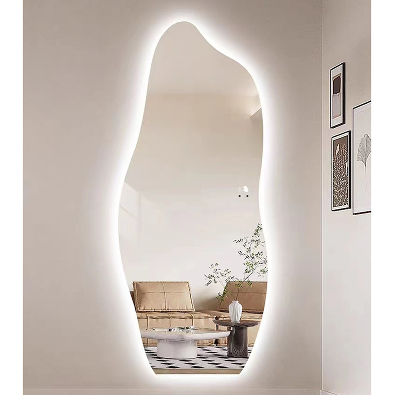 El espejo formado nube irregular Smart de la decoración del tapiz llevó el espejo de la pared para el cuarto de baño