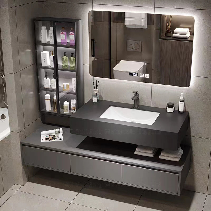 unidades de la vanidad del cuarto de baño de los 60cm con el fregadero y la pared lateral Hung Waterproof Bathroom Cabinet Set del gabinete