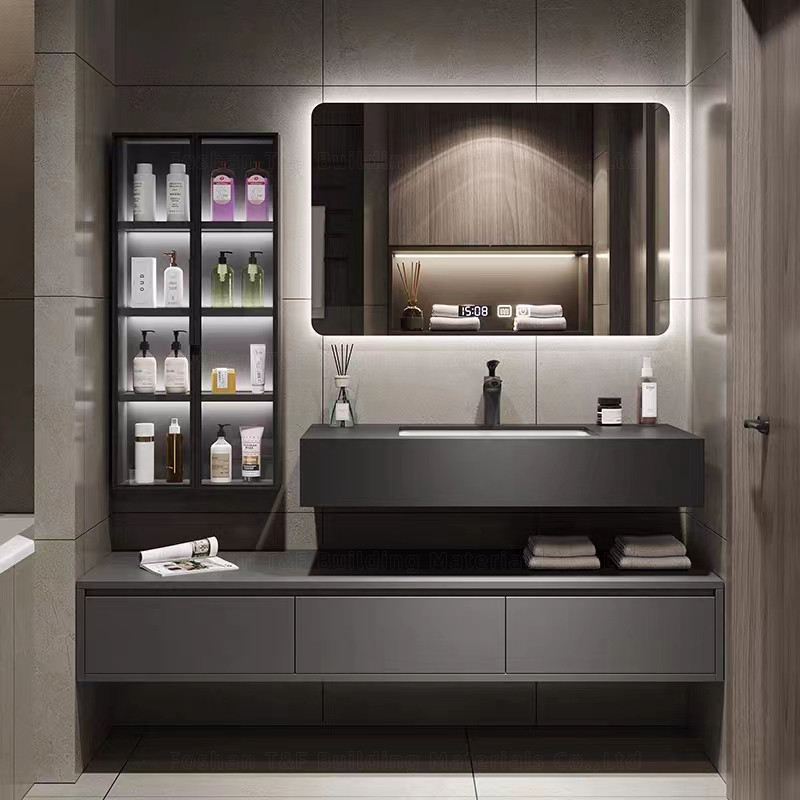 unidades de la vanidad del cuarto de baño de los 60cm con el fregadero y la pared lateral Hung Waterproof Bathroom Cabinet Set del gabinete