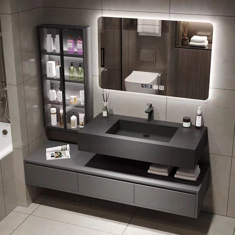 unidades de la vanidad del cuarto de baño de los 60cm con el fregadero y la pared lateral Hung Waterproof Bathroom Cabinet Set del gabinete
