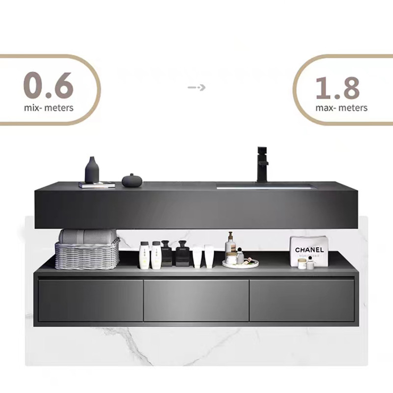 unidades de la vanidad del cuarto de baño de los 60cm con el fregadero y la pared lateral Hung Waterproof Bathroom Cabinet Set del gabinete