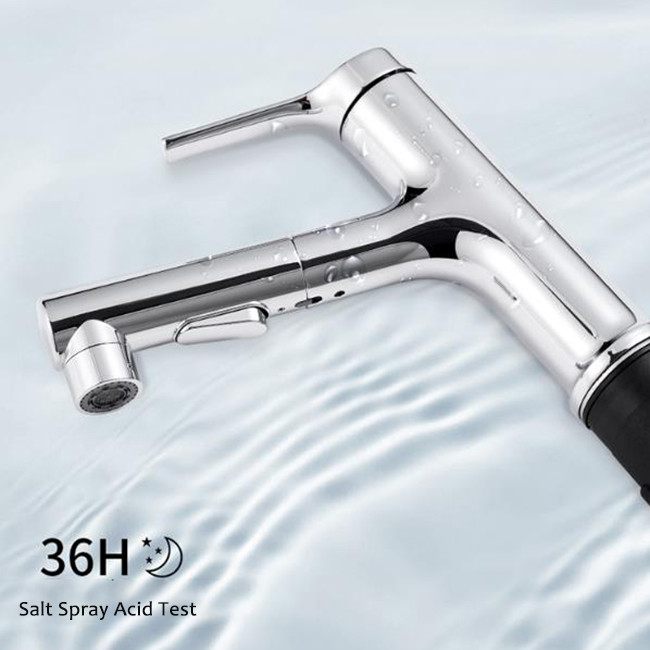 La rotación flexible caliente y fría moderna saca el grifo del lavabo con la función multi de dos esprayes