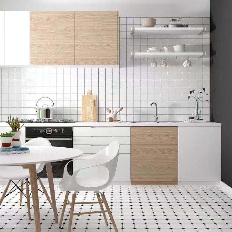 El INS nórdico diseña la porcelana esmaltada blanca negra teja 300*300m m para el piso y la pared interior