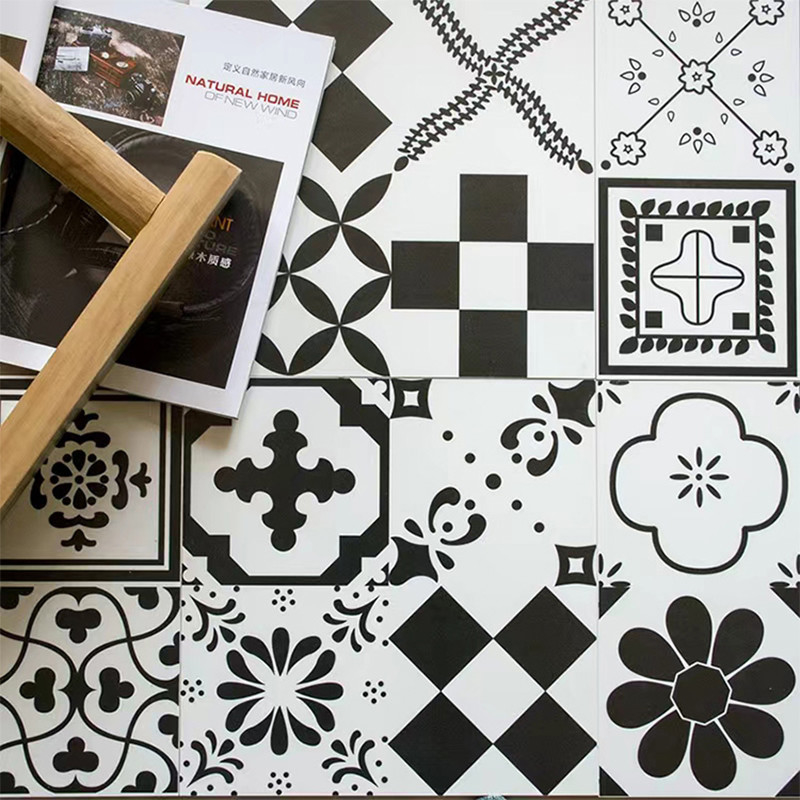 El INS nórdico diseña la porcelana esmaltada blanca negra teja 300*300m m para el piso y la pared interior