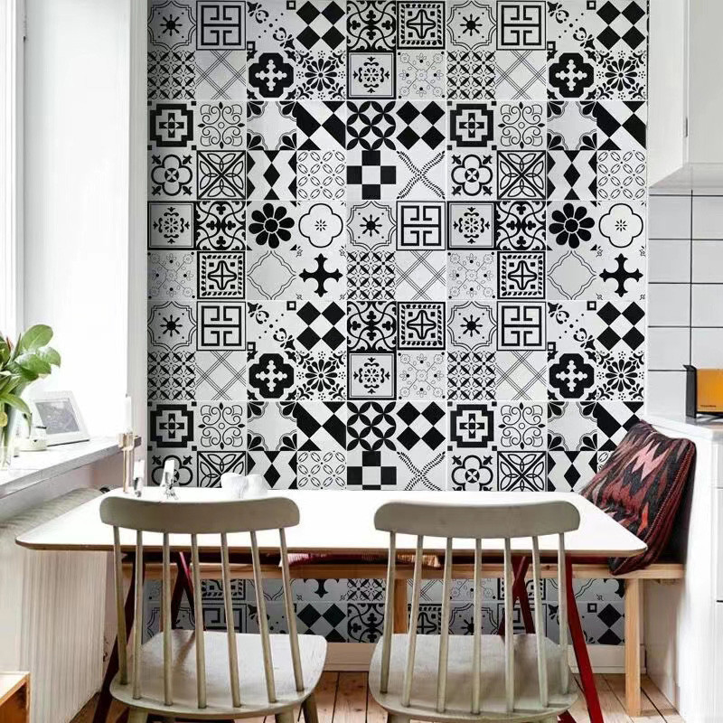 El INS nórdico diseña la porcelana esmaltada blanca negra teja 300*300m m para el piso y la pared interior