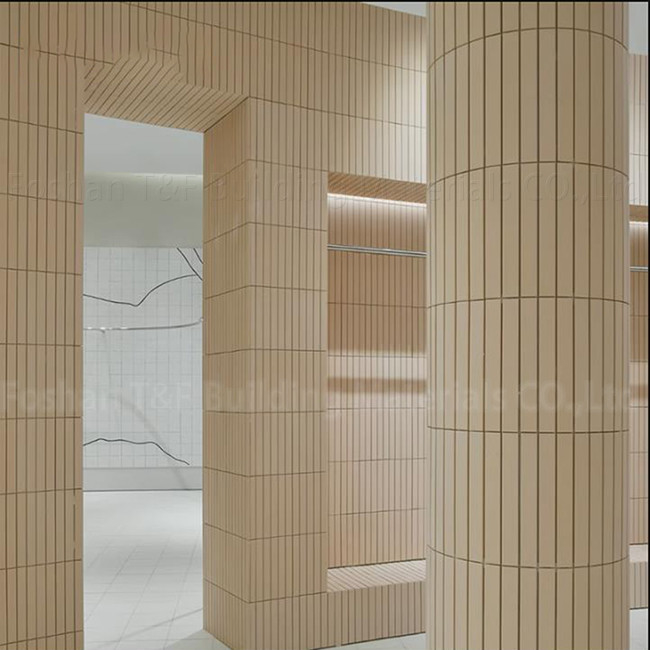 Mosaico Tienda de ropa amarillo claro Marmoles de piedra Tiles de pared de fondo comercial de banda larga
