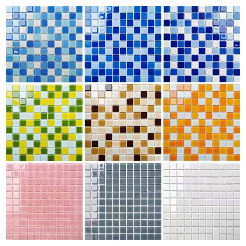 teja de 300x300m m Crystal Glass Mosaic Floor Wall para la cocina Backsplash de la piscina del cuarto de baño