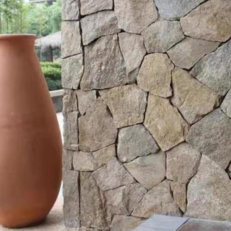 3D piedras de mármol natural aleatoria pizarra oxidada enrejada piedra de bandera jardín exterior pavimentadores de suelo azulejos de pared