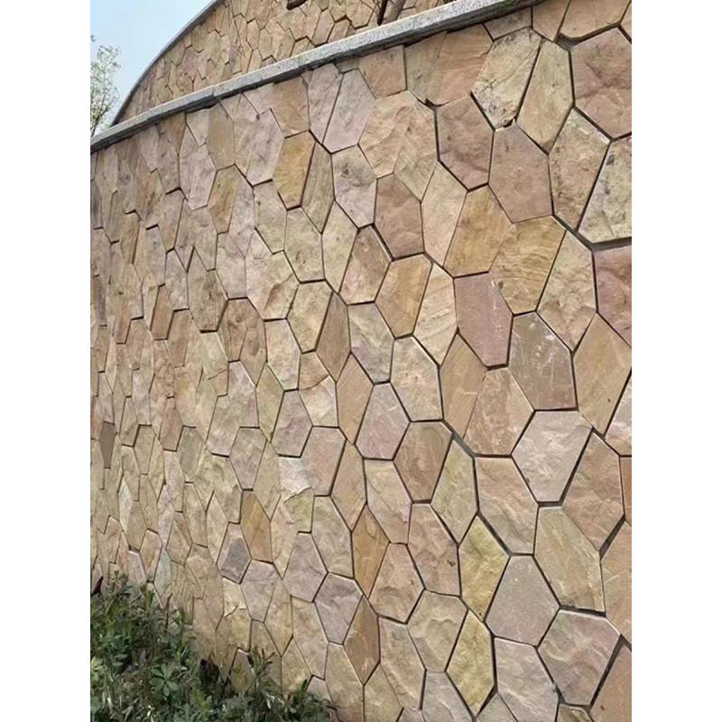 3D piedras de mármol natural aleatoria pizarra oxidada enrejada piedra de bandera jardín exterior pavimentadores de suelo azulejos de pared