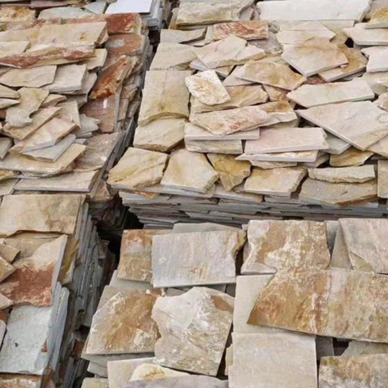 3D piedras de mármol natural aleatoria pizarra oxidada enrejada piedra de bandera jardín exterior pavimentadores de suelo azulejos de pared