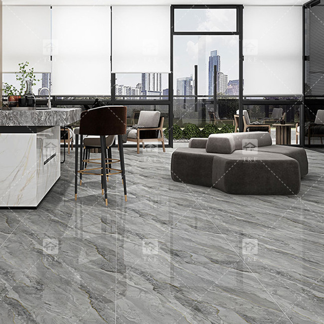 Lujo de cuerpo completo de mármol alto brillante porcelana azulejos acristalados para el salón