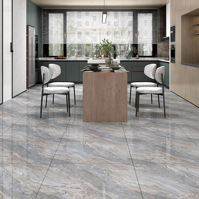 Lujo de cuerpo completo de mármol alto brillante porcelana azulejos acristalados para el salón