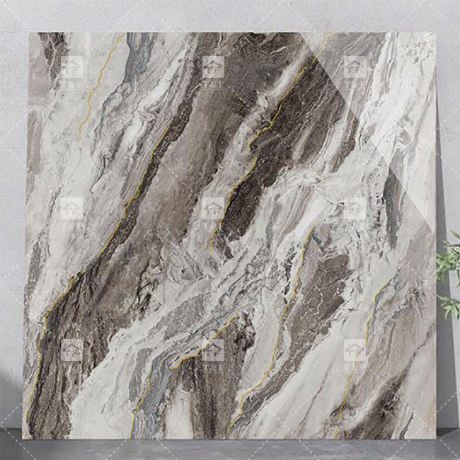 Lujo de cuerpo completo de mármol alto brillante porcelana azulejos acristalados para el salón