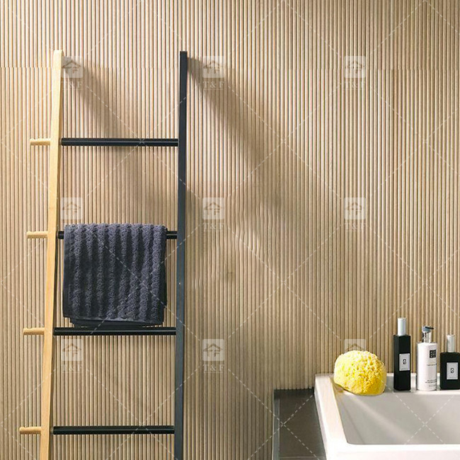 Grill Pull Trough Imitación Madera Grano azulejos cerámicos Balcón suelo textura de lujo Pared de fondo