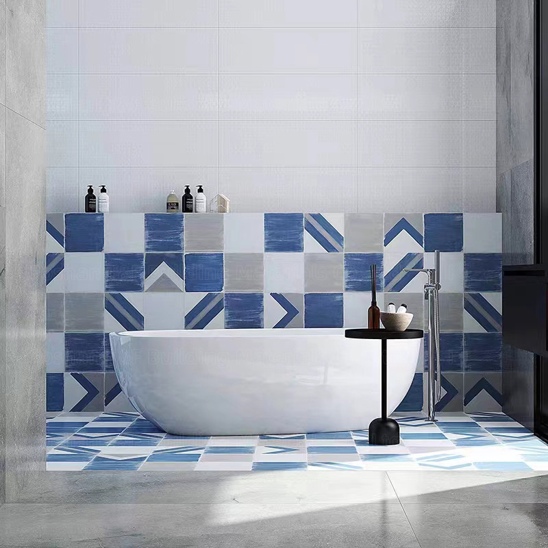 El INS nórdico diseña la porcelana esmaltada blanca negra teja 300*300m m para el piso y la pared interior