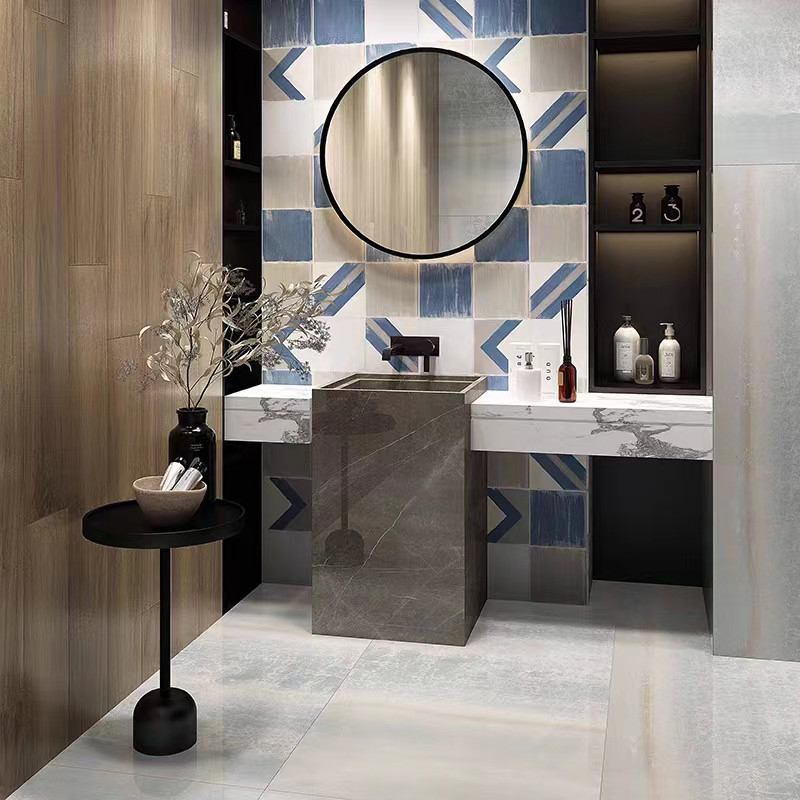El INS nórdico diseña la porcelana esmaltada blanca negra teja 300*300m m para el piso y la pared interior