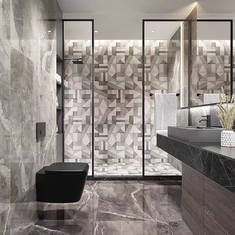 El INS nórdico diseña la porcelana esmaltada blanca negra teja 300*300m m para el piso y la pared interior