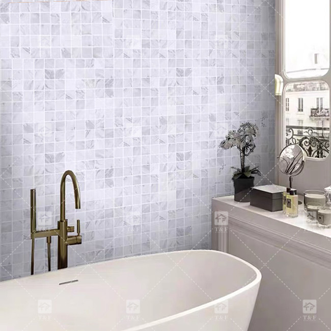 Carrara clásico de piedra de mármol natural mosaico porcelana azulejos para el suelo y la pared
