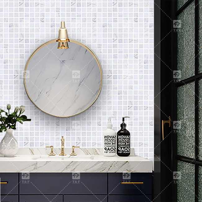 Carrara clásico de piedra de mármol natural mosaico porcelana azulejos para el suelo y la pared