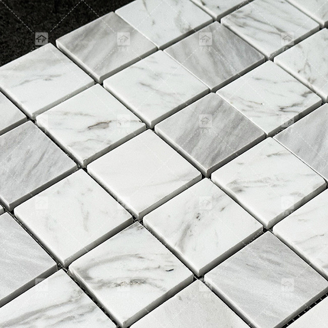 Carrara clásico de piedra de mármol natural mosaico porcelana azulejos para el suelo y la pared
