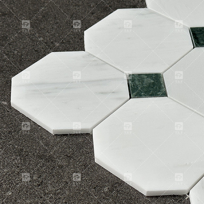 Carrara clásico de piedra de mármol natural mosaico porcelana azulejos para el suelo y la pared