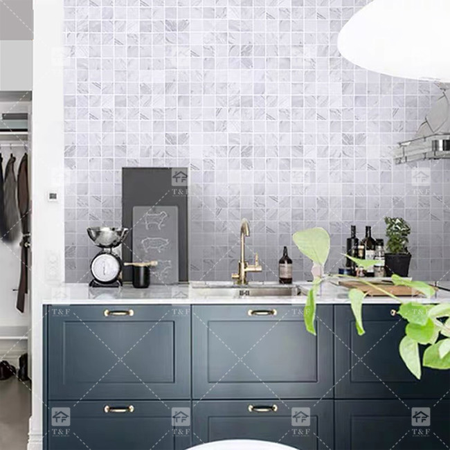 Carrara clásico de piedra de mármol natural mosaico porcelana azulejos para el suelo y la pared