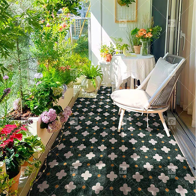 Patrón de flores de chorro de agua mosaico de piedra de mármol azulejos de baño para la decoración del hogar