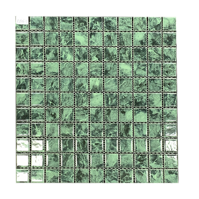 azulejos de mosaico de piedra de mármol de color verde para el suelo y la pared del baño