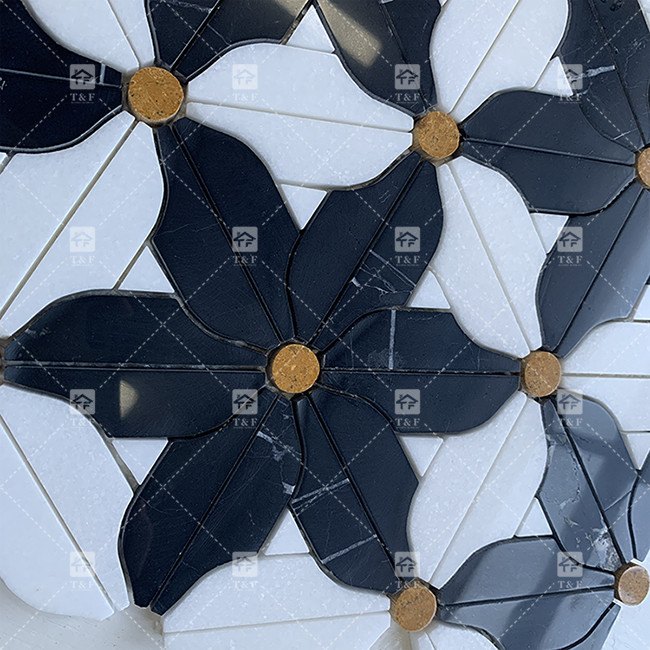 Piedra natural mosaico de mármol mosaico de suelo mosaico de pared mosaico de flor para el baño