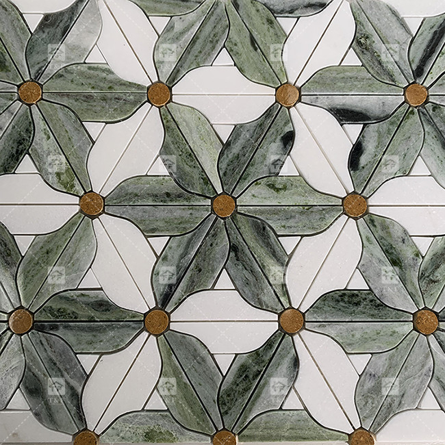 Piedra natural mosaico de mármol mosaico de suelo mosaico de pared mosaico de flor para el baño