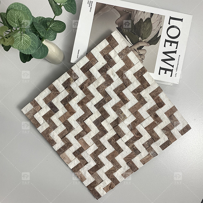 Piedra de mármol look mosaico azulejos superficie mate decorar baño cocina backsplash