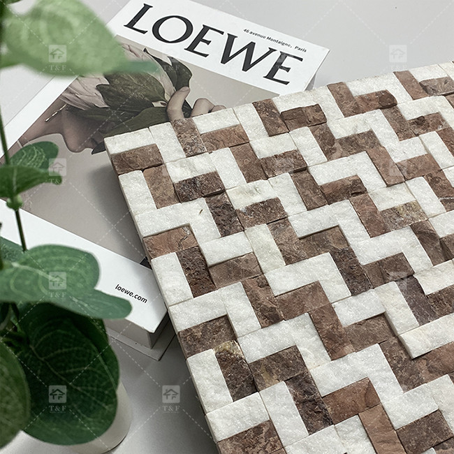Piedra de mármol look mosaico azulejos superficie mate decorar baño cocina backsplash