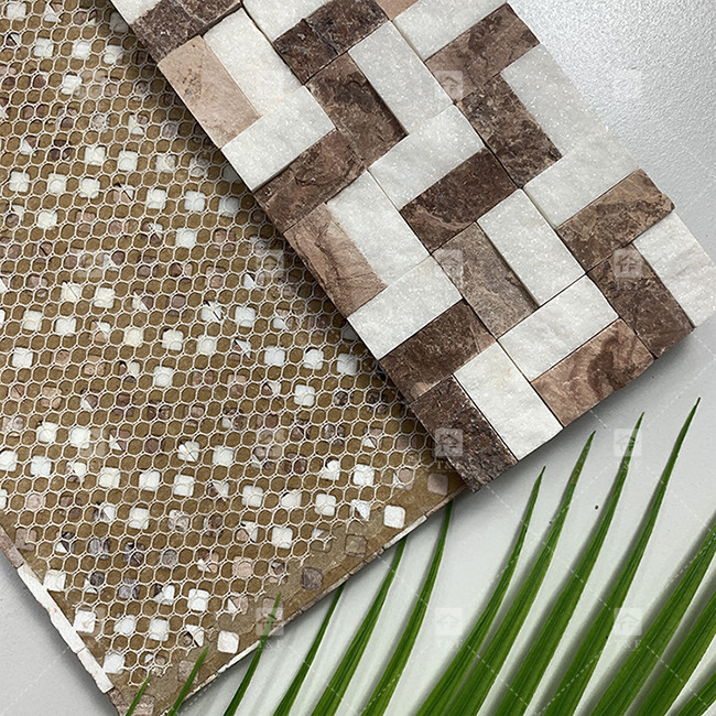 Piedra de mármol look mosaico azulejos superficie mate decorar baño cocina backsplash
